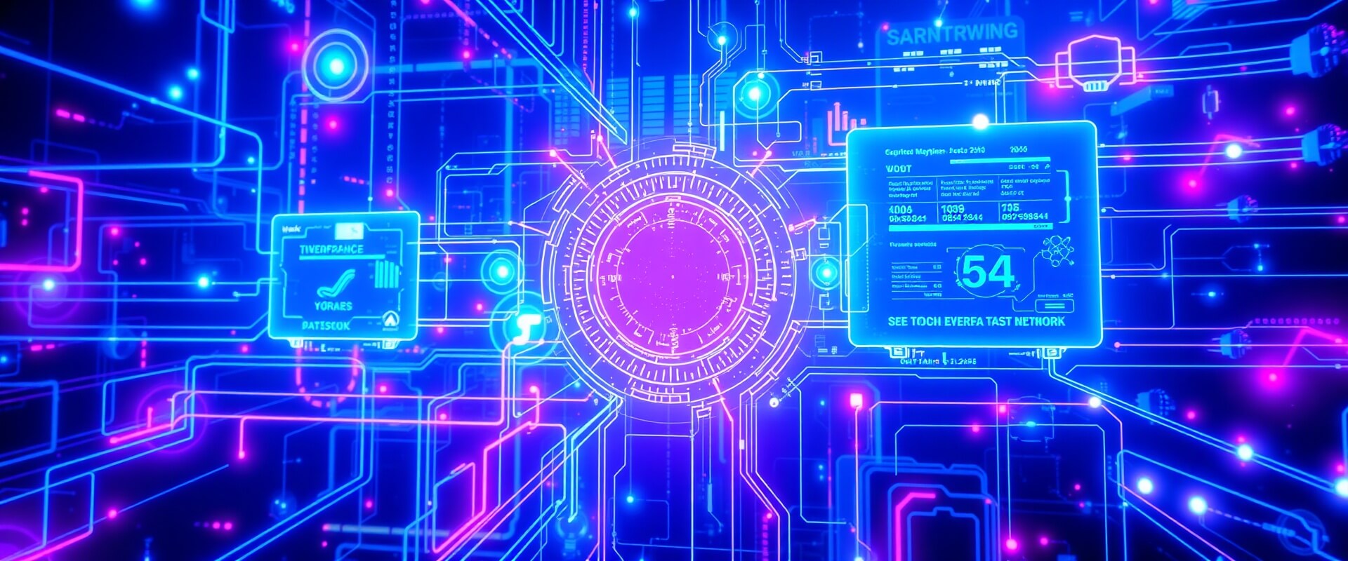 AI Technology Cyberpunk Background