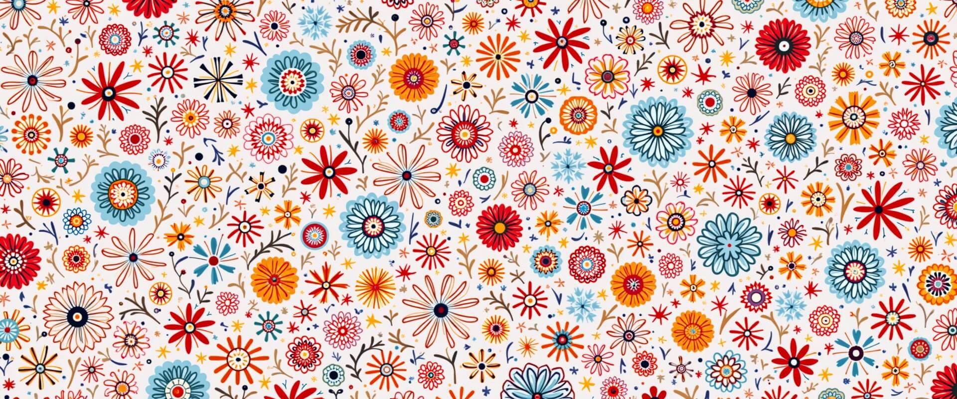 Vibrant Multicolored Floral Pattern Background